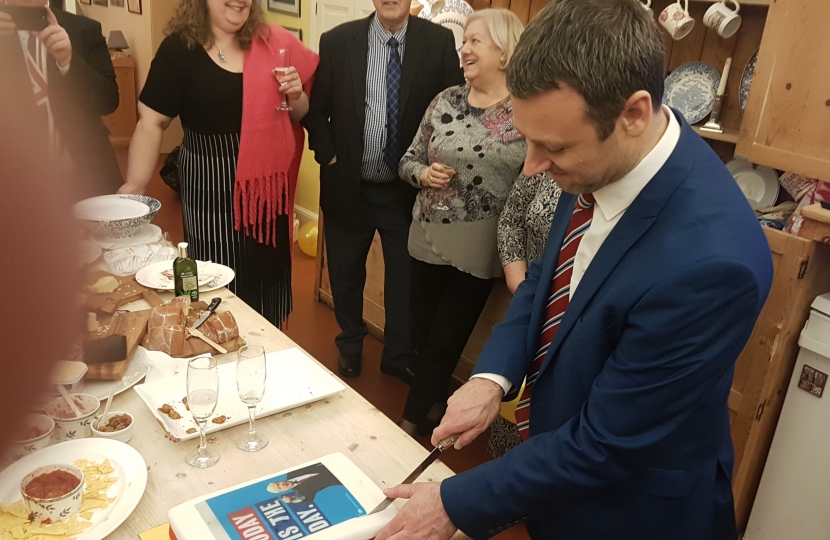 Bassetlaw MP Brendan Clarke-Smith cuts the Brexit cake