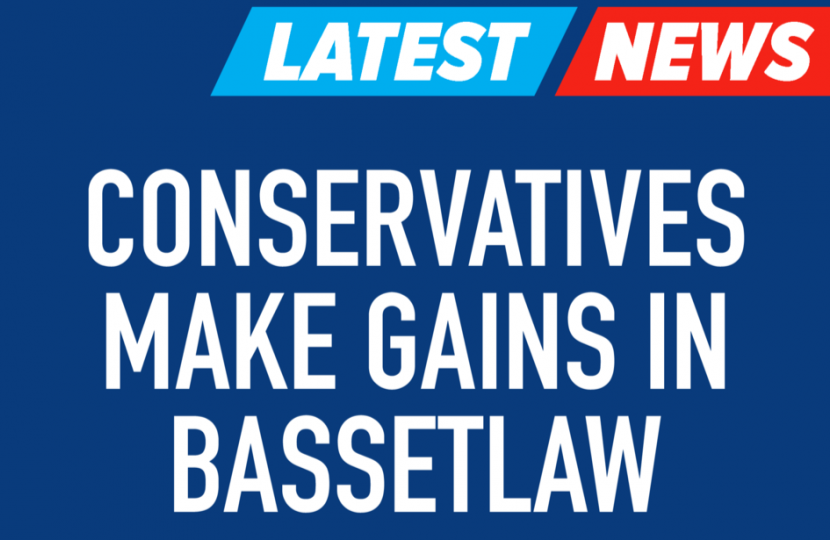 A 'Latest News' graphic outlining that Conservatives made gains in Bassetlaw.
